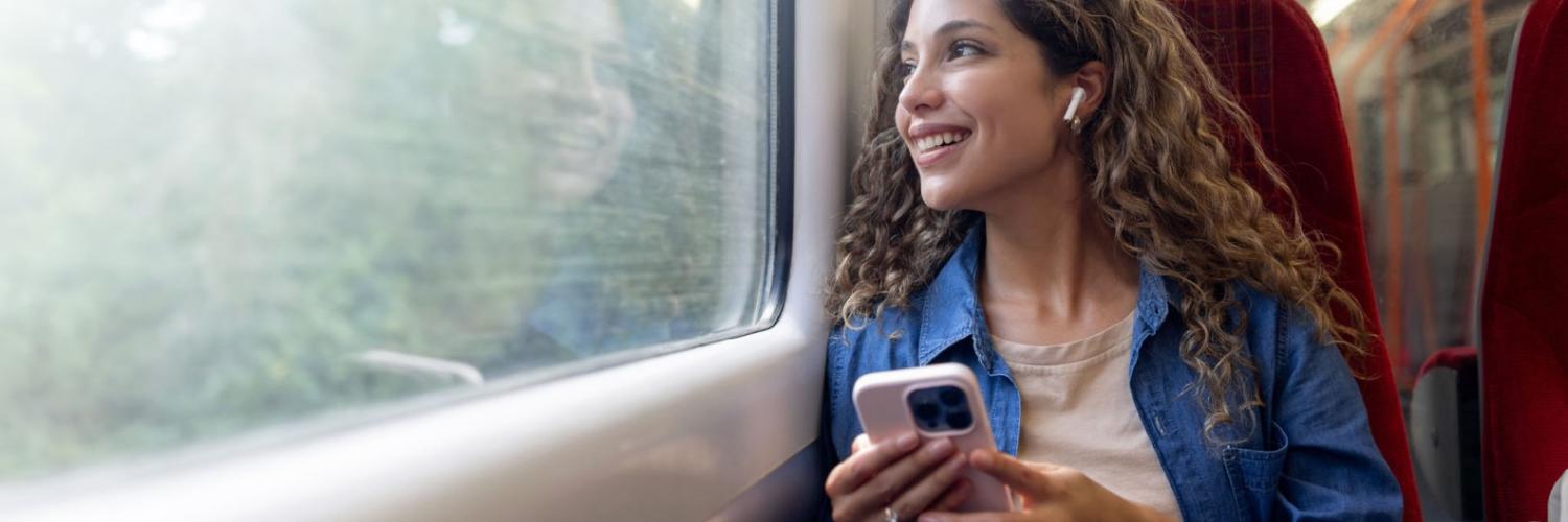 Arval Mobility Pass Header Woman in train