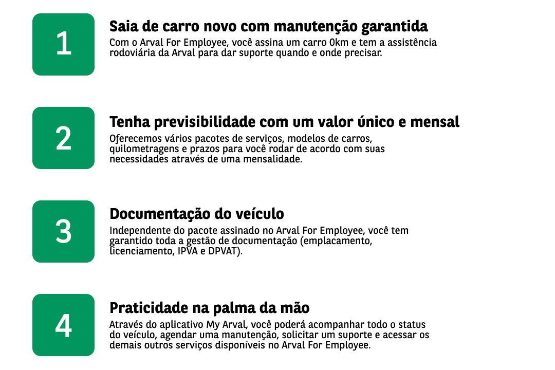4 Vantagens do Arval For Employee 4 Vantagens do Arval For Employee
